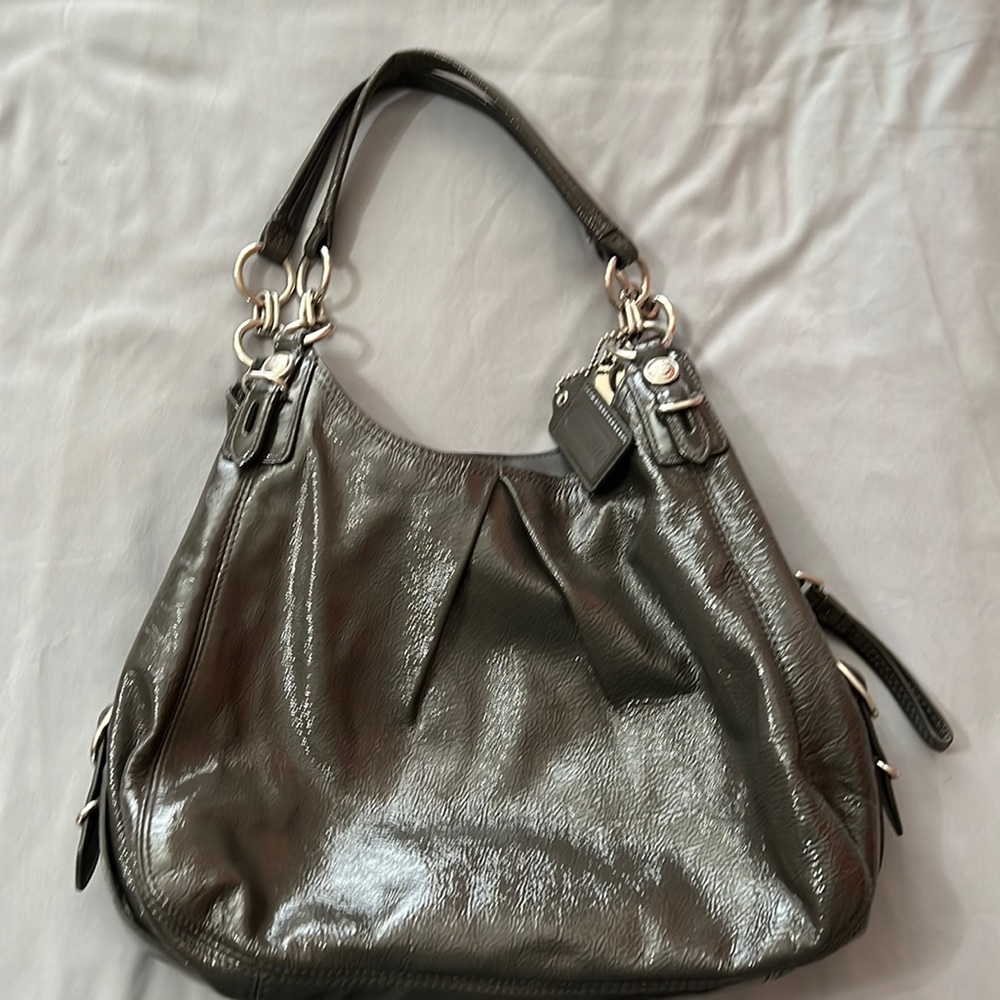 Patent leather Coach shoulder bag